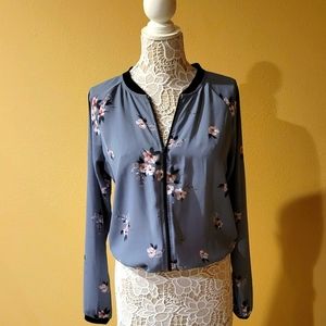 Maurices silky zip up top